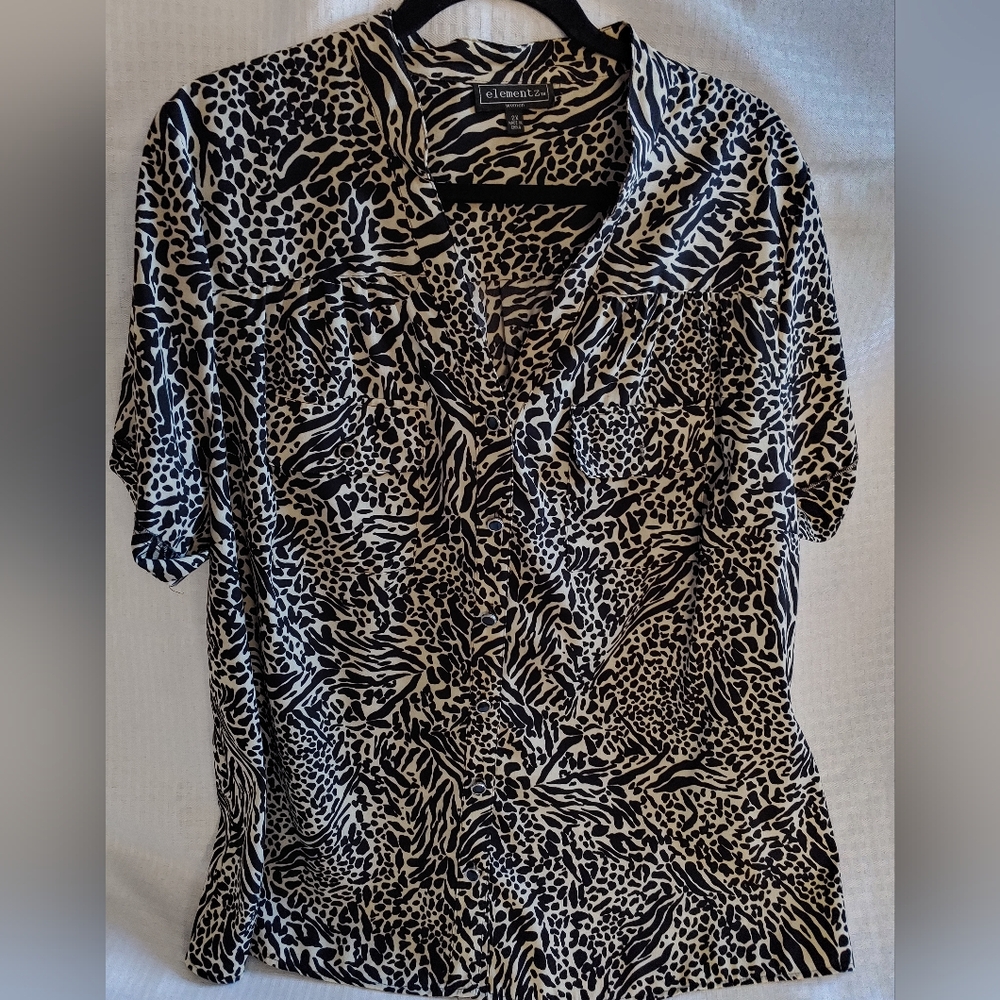 Elements womens plus size casual top short sleeves